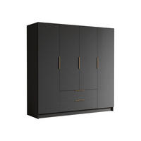 KLEIDERSCHRANK Sofia I - Goldfarben/Schwarz, Holzwerkstoff/Kunststoff (200/216/60cm) - MIRJAN24