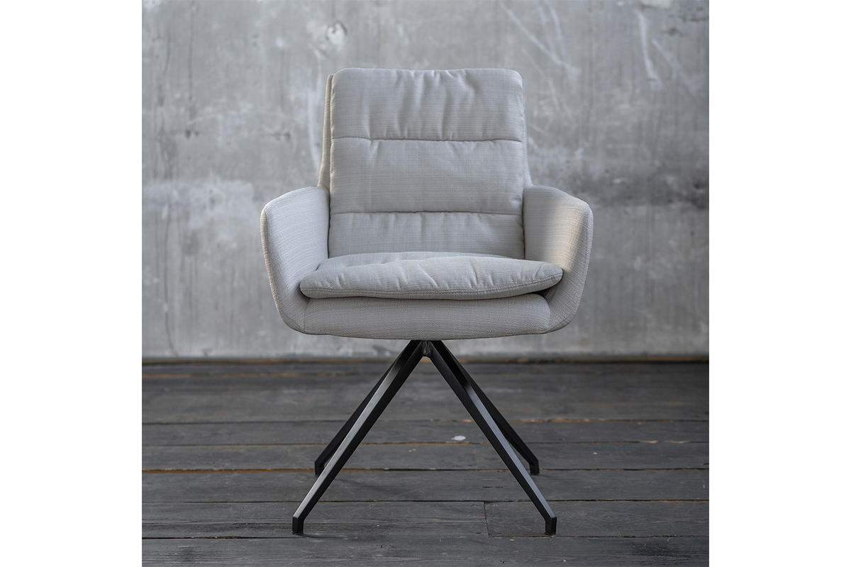 DREHSTUHL VINCE Hellgrau Webstoff - Hellgrau, Textil (58/90/52cm) - KAWOLA