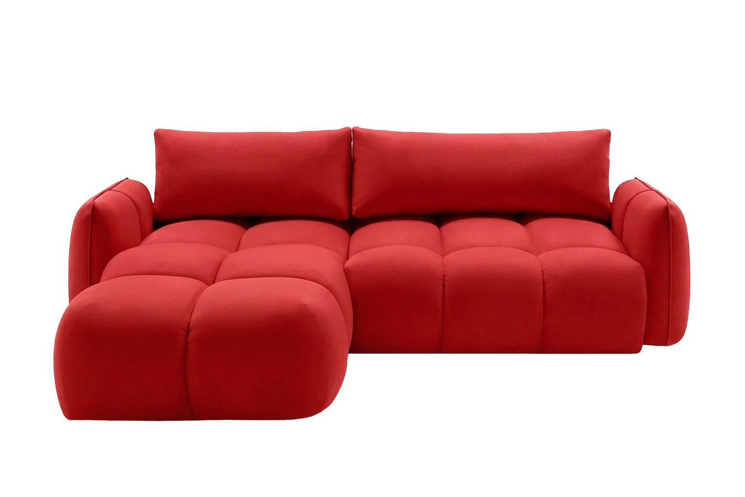 ECKSOFA L-Form Mit Schlaffunktion, Veloursstoff Bluvel, Rotwein, Links, BELVEDER L - Weinrot, Holz (250/168cm) - Kaiser Möbel