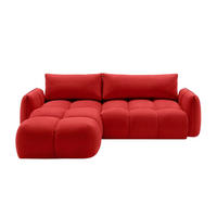 ECKSOFA L-Form Mit Schlaffunktion, Veloursstoff Bluvel, Rotwein, Links, BELVEDER L - Weinrot, Holz (250/168cm) - Kaiser Möbel
