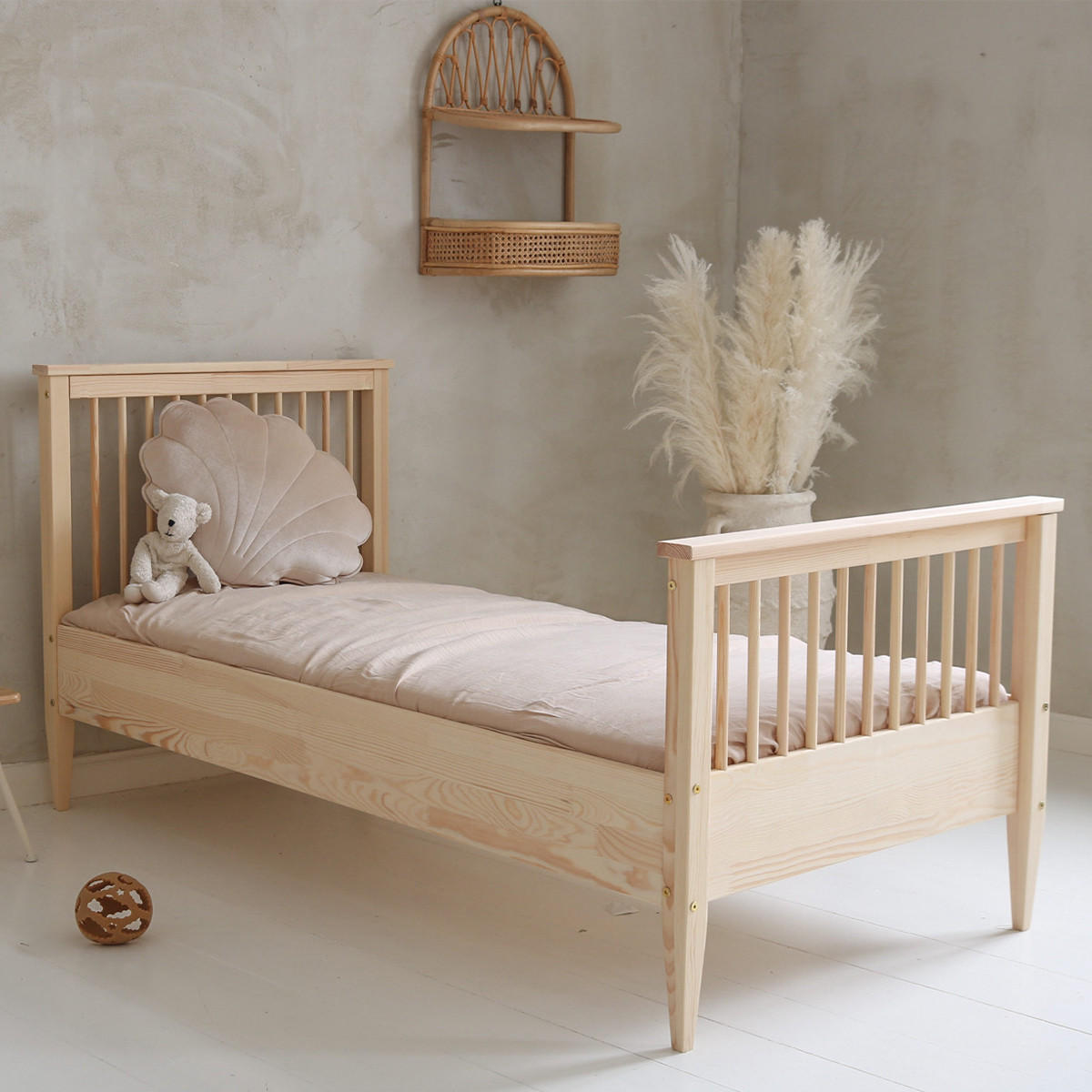 POSTEL 90/190 Daphné Přírodní dřevo - hnědá, dřevo (90/190cm) - Petits-meubles