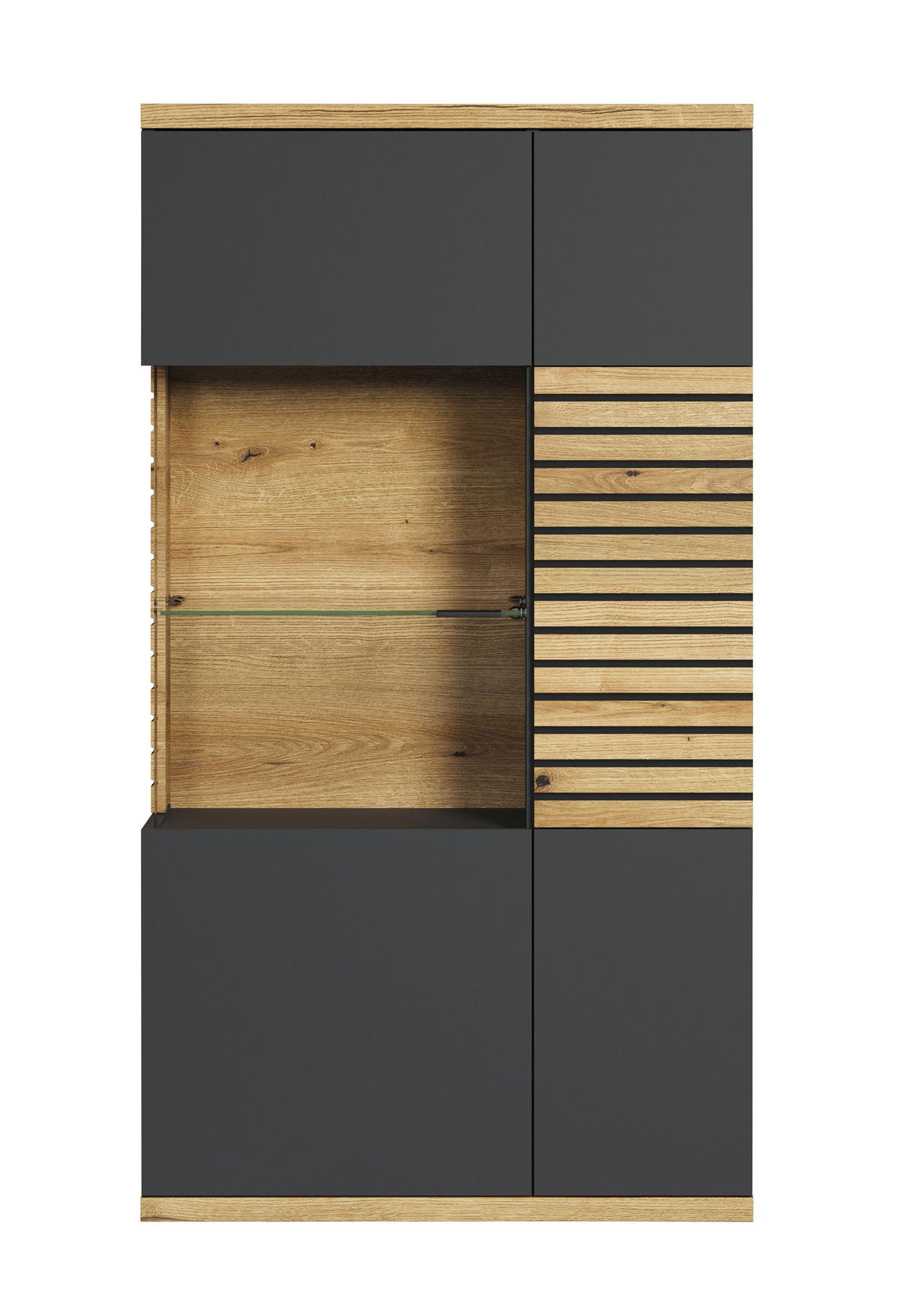 HIGHBOARD Norris Anthrazit - Anthrazit, Holzwerkstoff (80/146/37cm) - Trendteam