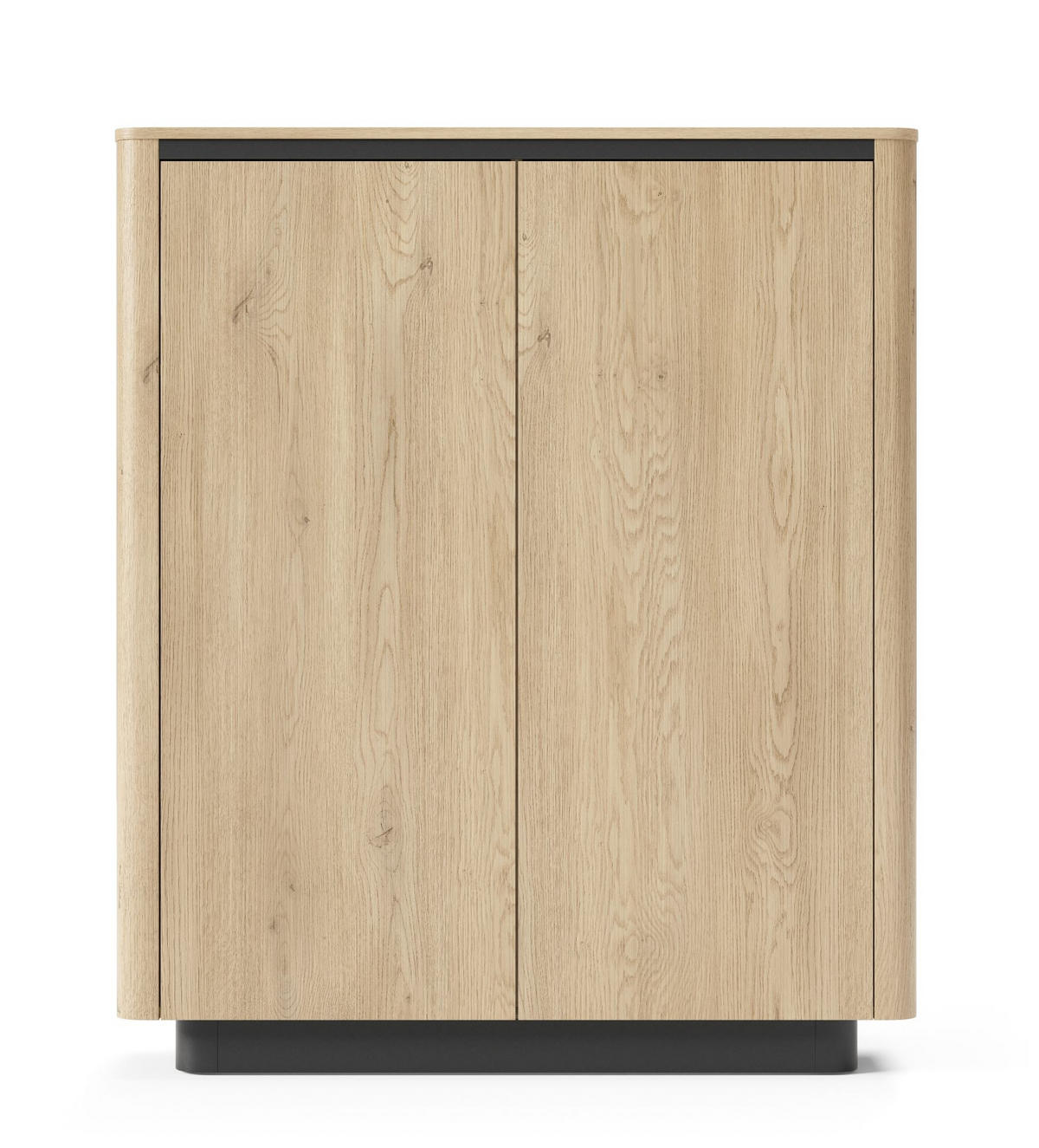 KOMMODE Weiß ORRO Hoch Rund 2 Türen - Beige, Holzwerkstoff (113.2/133.1/38.1cm) - Sepro Meble