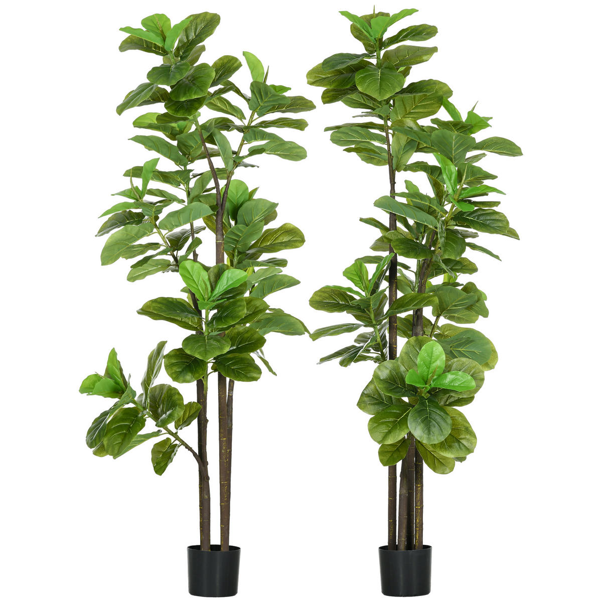 PFLANZENSET Grün realistisch mit Topf 180 cm (2er-Set) - Grün, Kunststoff (180cm) - PANGIVO