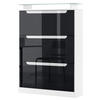 SCHUHSCHRANK Space Schwarz Hochglanz / Weiß Hochglanz - Schwarz Hochglanz, Holzwerkstoff (89/128/23cm) - Vladon