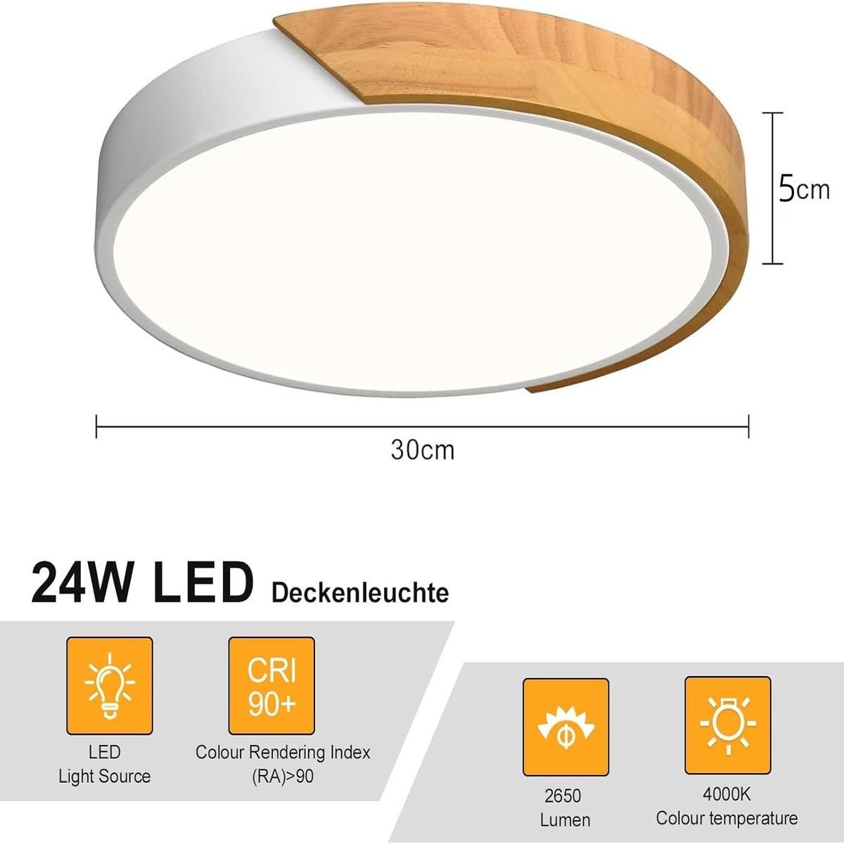 DECKENLEUCHTEN LED Modern Weiß rund - Weiß, Kunststoff (30/30/4cm) - Weltevree