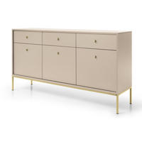 SIDEBOARD Beige MONAKO MKSZ154 Mit Rahmen Gold - Beige, Holzwerkstoff (153.4/83.2/39cm) - Sepro Meble