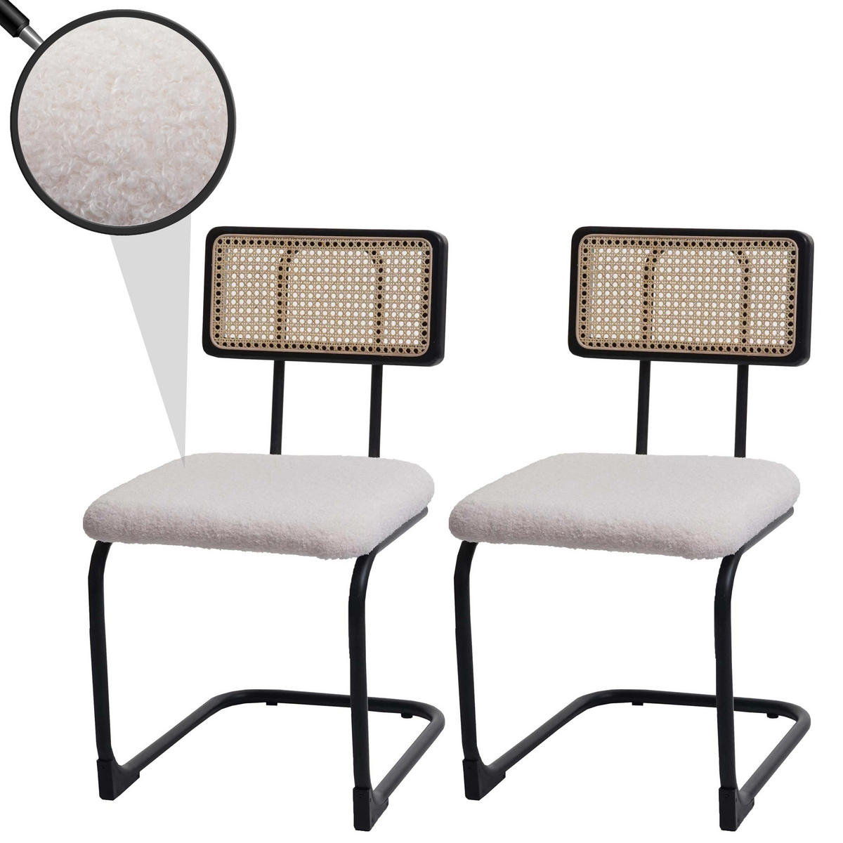 STOLIČKA S VOĽNÝM KÝVANÍM Biela, hnedá, čierna - hnedá/čierna, drevo (45/80/52cm) - MCW