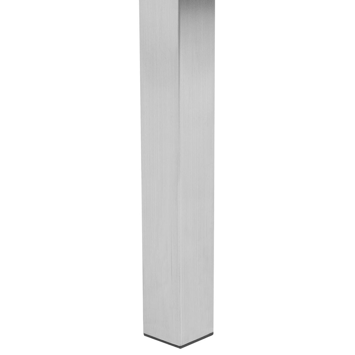 GARTENTISCH Edelstahl/Naturstein schwarz geflammt 180/90 cm einteilige Tischplatte Grosseto - Silberfarben/Schwarz, Stein (180/90/76cm) - Beliani