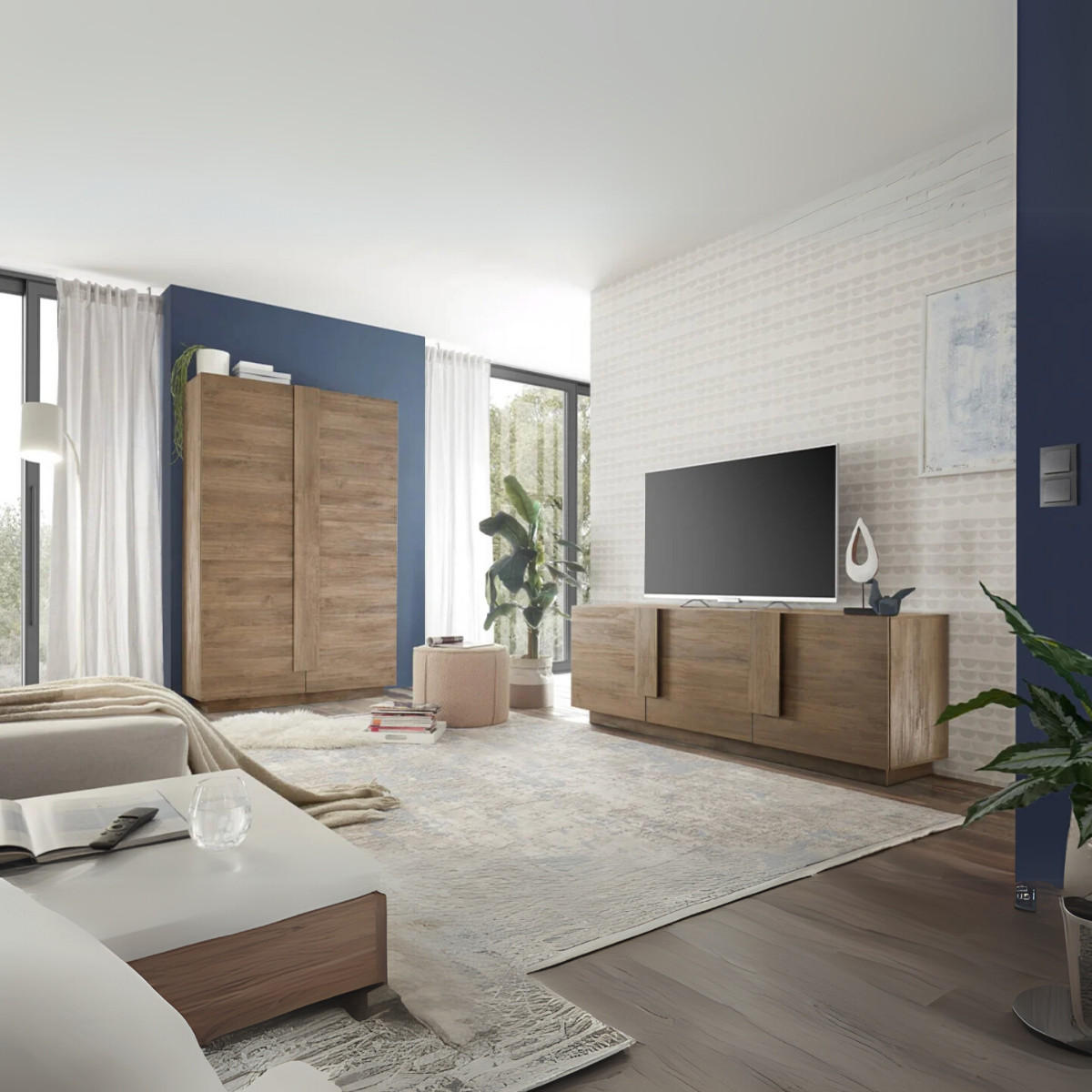 HIGHBOARD mit 2 Türen L182 cm - Jupiter - Eiche Artisan, Holzwerkstoff (121/193/44cm) - Calicosy