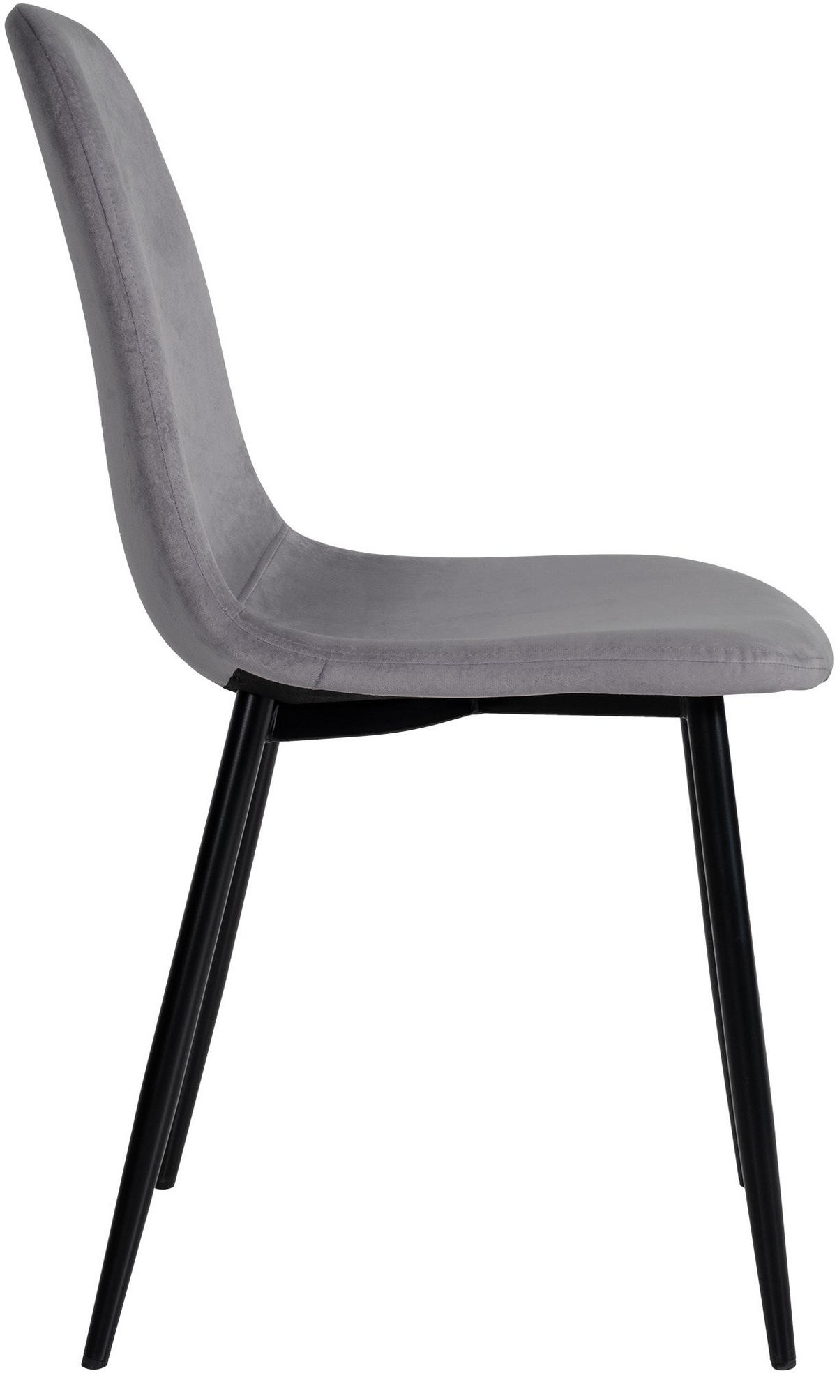 ESSZIMMERSTÜHLE 4er-Set MOVI Dunkelgrau Samt Metall 88x44x51 cm - Dunkelgrau, Metall (44/88/51cm) - DELUKE