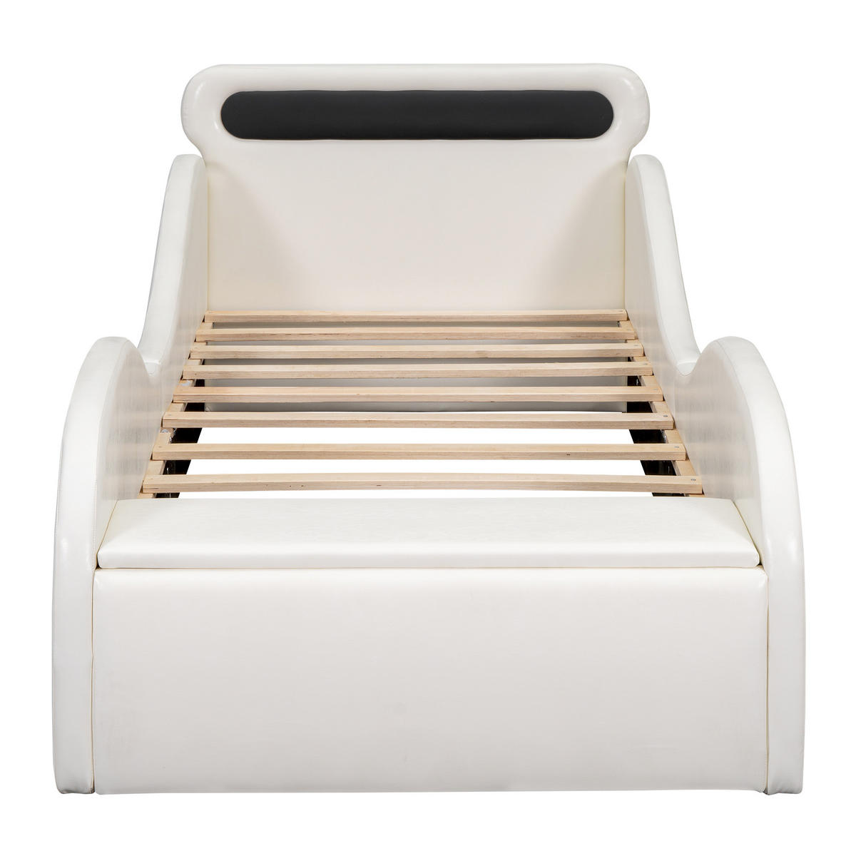 KINDERBETT 90x200 cm Auto LED weiß - Weiß, Kunststoff (90/200cm) - LEBENLANG