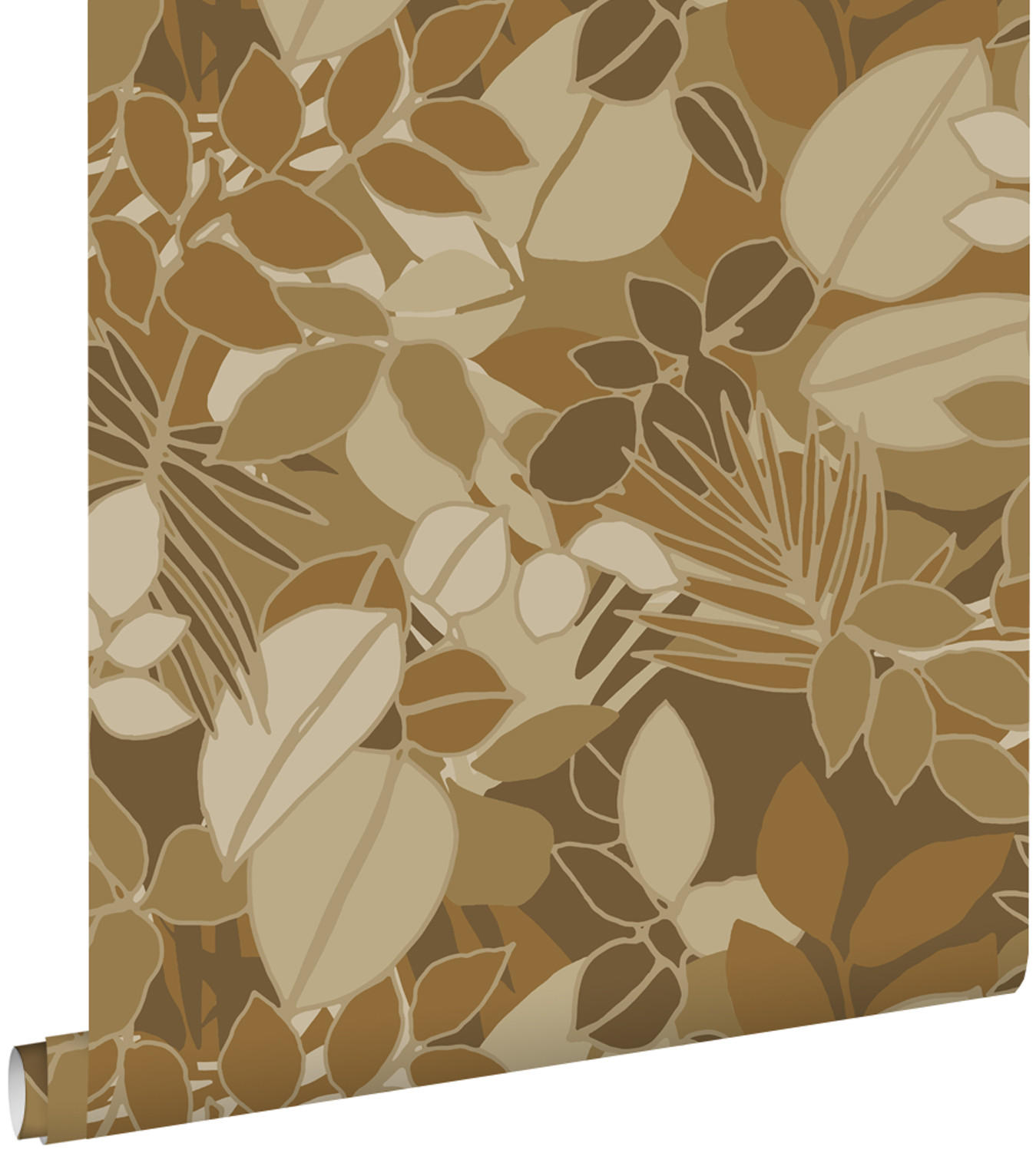 TAPETE Blätter 50 x 900 cm - Braun, Papier (50/900cm) - ESTAhome