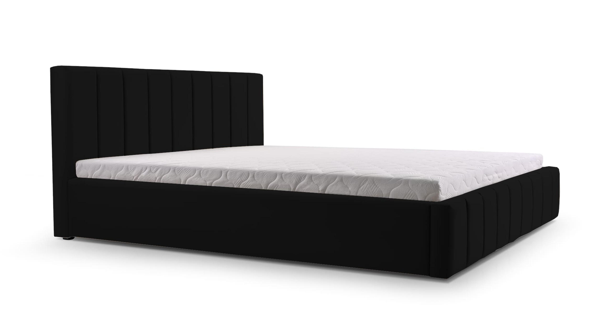 POLSTERBETT Bett 01 - 140x200 - Black - Schwarz, Holz/Textil (140/200cm) - Möblo