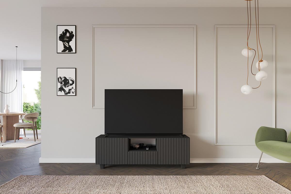 LOWBOARD NOA-2-S 140x50x41 cm - Schwarz - Schwarz, Holzwerkstoff (140/50/41cm) - ALTDECOR