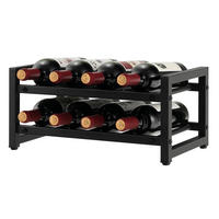 WEINREGAL aus Metall Schwarz - Schwarz, Metall (43/21/25cm) - COSTWAY