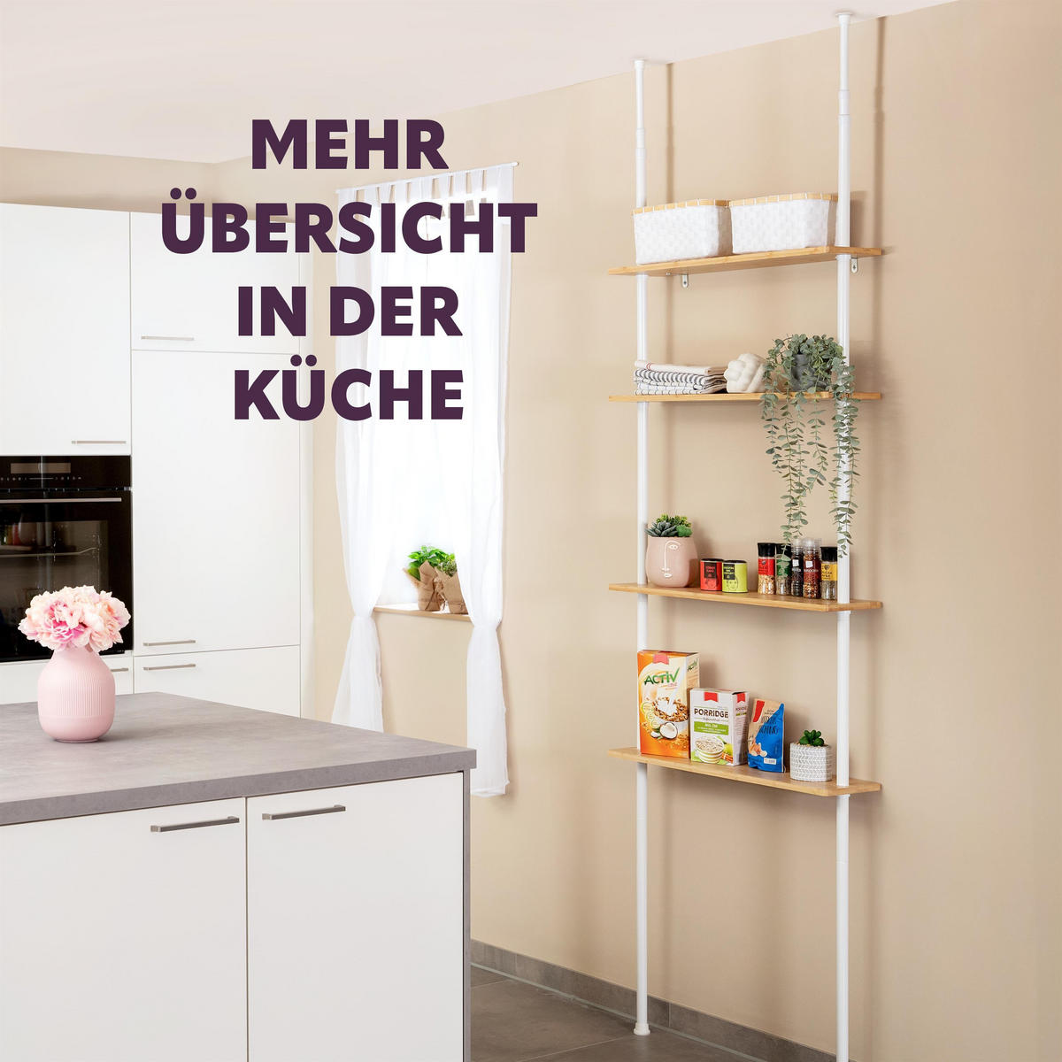TELESKOP-ECKREGAL, weiß, Metall - Weiß, Metall (70/290/18cm) - bremermann