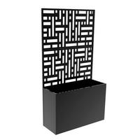 BLUMENKASTEN mit Trennwand Bernalda - Schwarz, Metall (83/146/31cm) - casa.pro