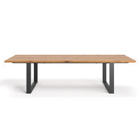 TISCH Ausziehbar Mova aus massivem Eichenholz 120x80cm + Tischverlängerungen 2x60 cm - Eichefarben/Schwarz, Holz/Metall (120/80/75cm) - Danzz