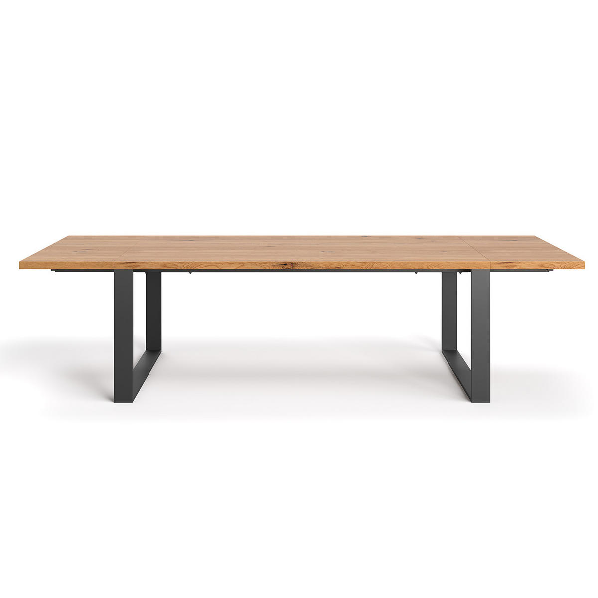 TISCH Ausziehbar Mova aus massivem Eichenholz 120x80cm + Tischverlängerungen 2x60 cm - Eichefarben/Schwarz, Holz/Metall (120/80/75cm) - Danzz