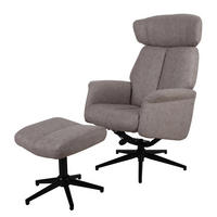 RELAXSESSEL - Grau / Schwarz - Microfaser / Eisen - Schwarz/Grau, Textil/Metall (76/109/76cm) - home24