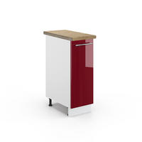 APOTHEKERSCHRANK Fame-Line Bordeaux Hochglanz 30 cm, AP Eiche - Bordeaux/Weiß, Holzwerkstoff (30/82/60cm) - Vicco