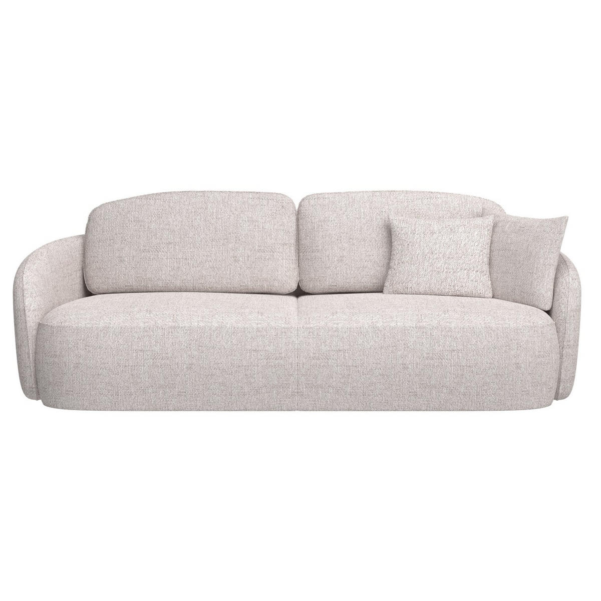 3-SITZER-SOFA Savoy Hellbeige mit Schlaffunktion - Ecru/Schwarz, Kunststoff/Textil (254/96/105cm) - Selsey