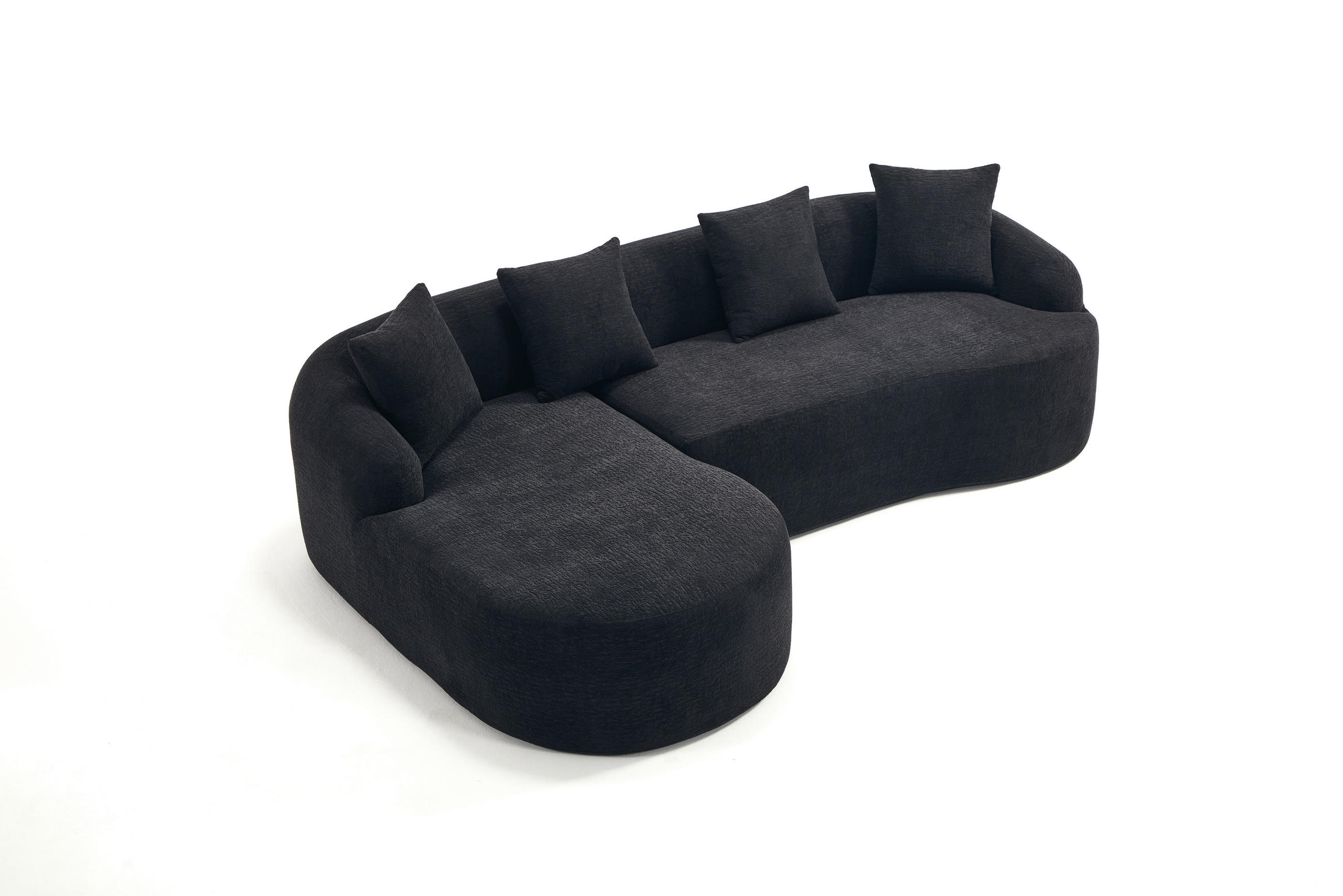 ECKSOFA 243/150/67 cm Schwarz Chenille - Schwarz, Textil (243/150cm) - Oxeza
