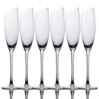 CHAMPAGNER/SEKT Glas mit moderner Kante 150 ml (6er-Set) - Transparent, Glas (0.15L) - Intirilife