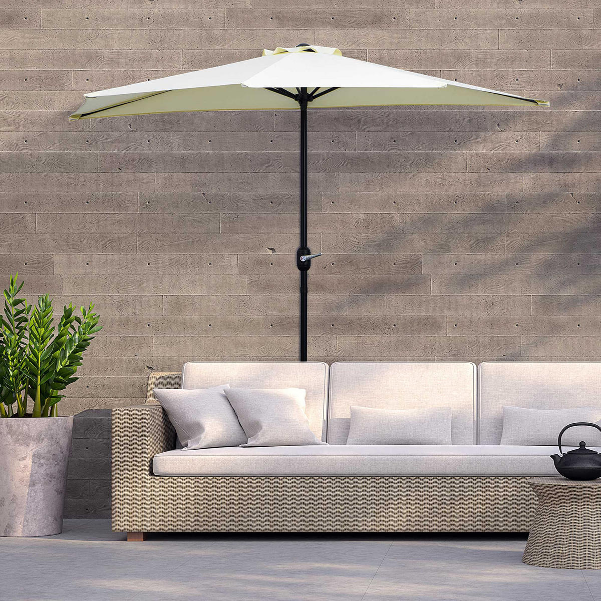 SONNENSCHIRM 260/135/230 cm DE-11421 Beige - Beige, Metall (135/260cm) - ComfortXL