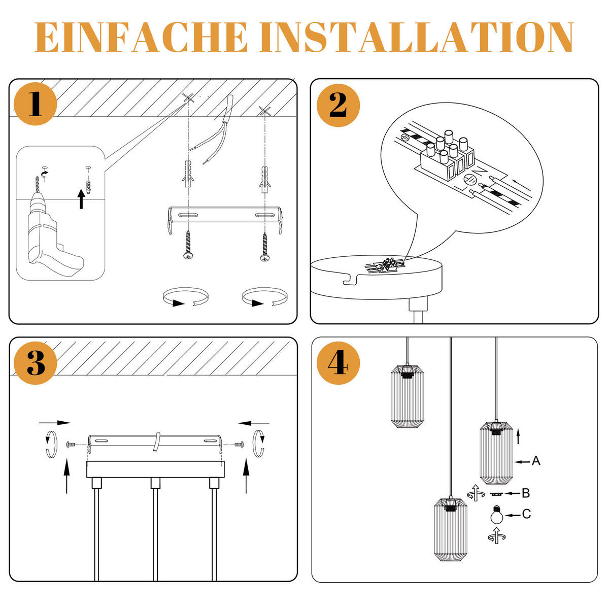 PENDELLEUCHTE Ulysses 30/30/150 cm - Braun, Metall (30/30/150cm) - ZMH