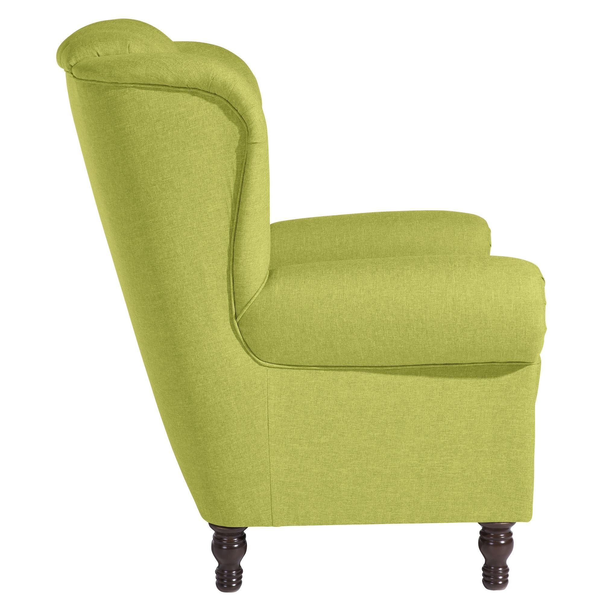 Thumbnail - 58aufmkessel Ohrenbackensessel, Grün, Kunststoff, 91x101x90 cm, Wohnzimmer, Sessel, Ohrensessel