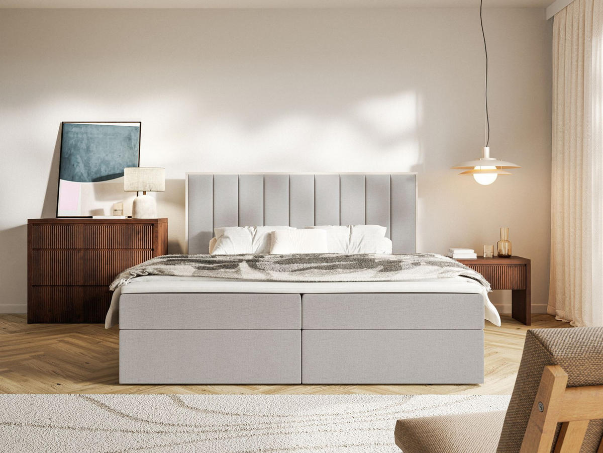 BOXBETT Togents Graubeige Chenille hydrophob 160x200 cm - Taupe, Textil (160/200cm) - Selsey