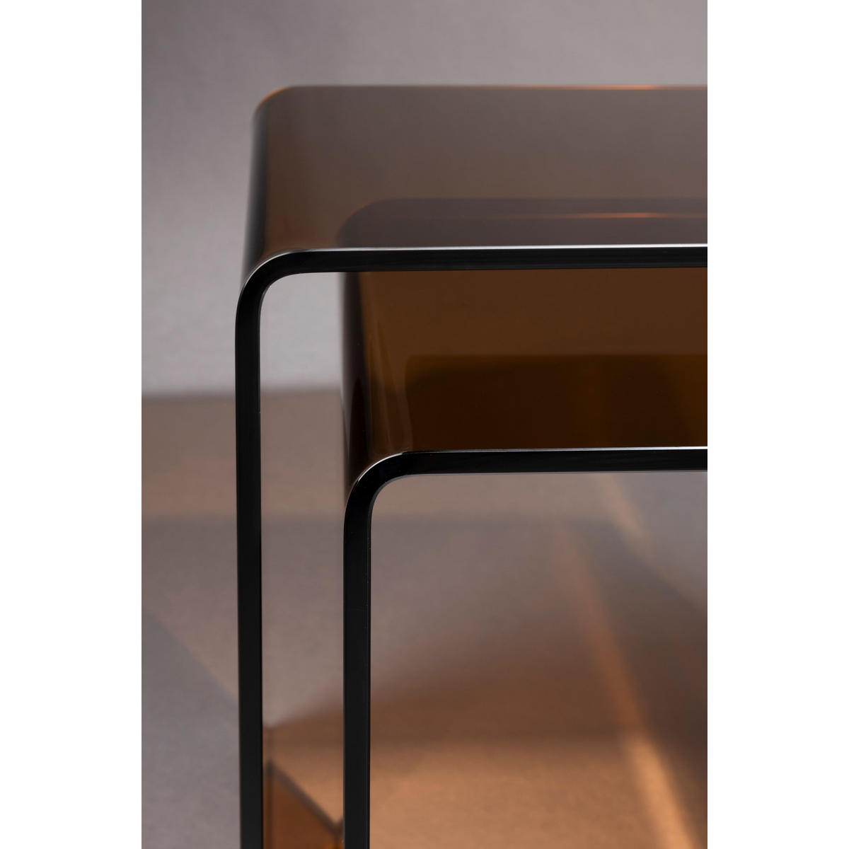 BEISTELLTISCH Vetro 2er-Set Braun - Braun, Glas (40/45/45cm) - Dutchbone