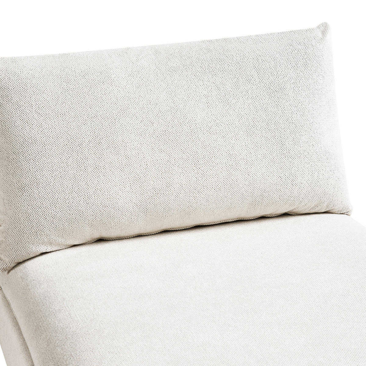 ČALOUNĚNÉ LEHÁTKO CHAISE LONGUE Látka Krémově bílé Vizille - bílá/černá, textil (80/60/160cm) - Beliani
