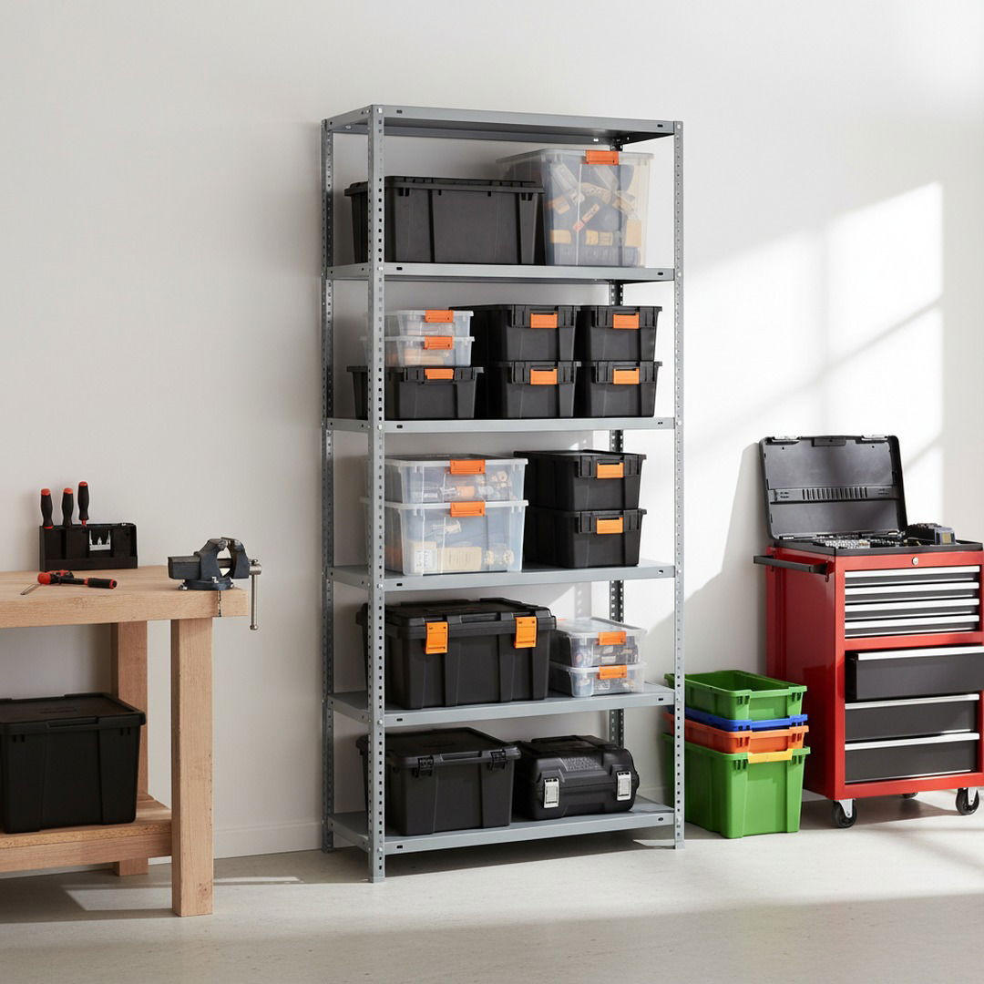 SCHRAUBREGAL PANDA TALL | HxBxT 200x110x40cm | 6 Fachböden | Fachlast 90kg | Verzinkt - Silberfarben, Metall (110/200/40cm) - PROREGAL