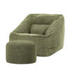 SITZSACK Sessel Natalia + Sitzpouf - Salbeigrün, Textil (100/80/88cm) - icon
