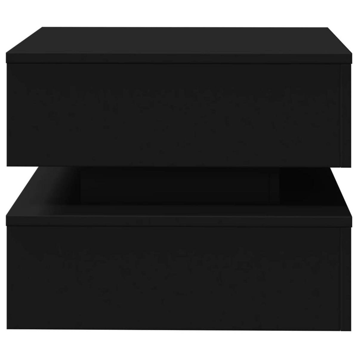 COUCHTISCH Moderner 50/50/40 cm aus Holzwerkstoff Schwarz mit Led-Leuchten Quadratisch - Schwarz, Holz (50/50/40cm) - vidaXL