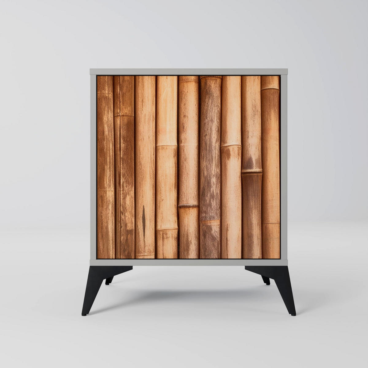 SIDEBOARD NATURAL WOOD, Grau, 57,5x42x75,5 cm, Goldfarbene Metallfüße - Goldfarben/Multicolor, Holzwerkstoff/Metall (57.5/75.5/42cm) - SpaceRebels
