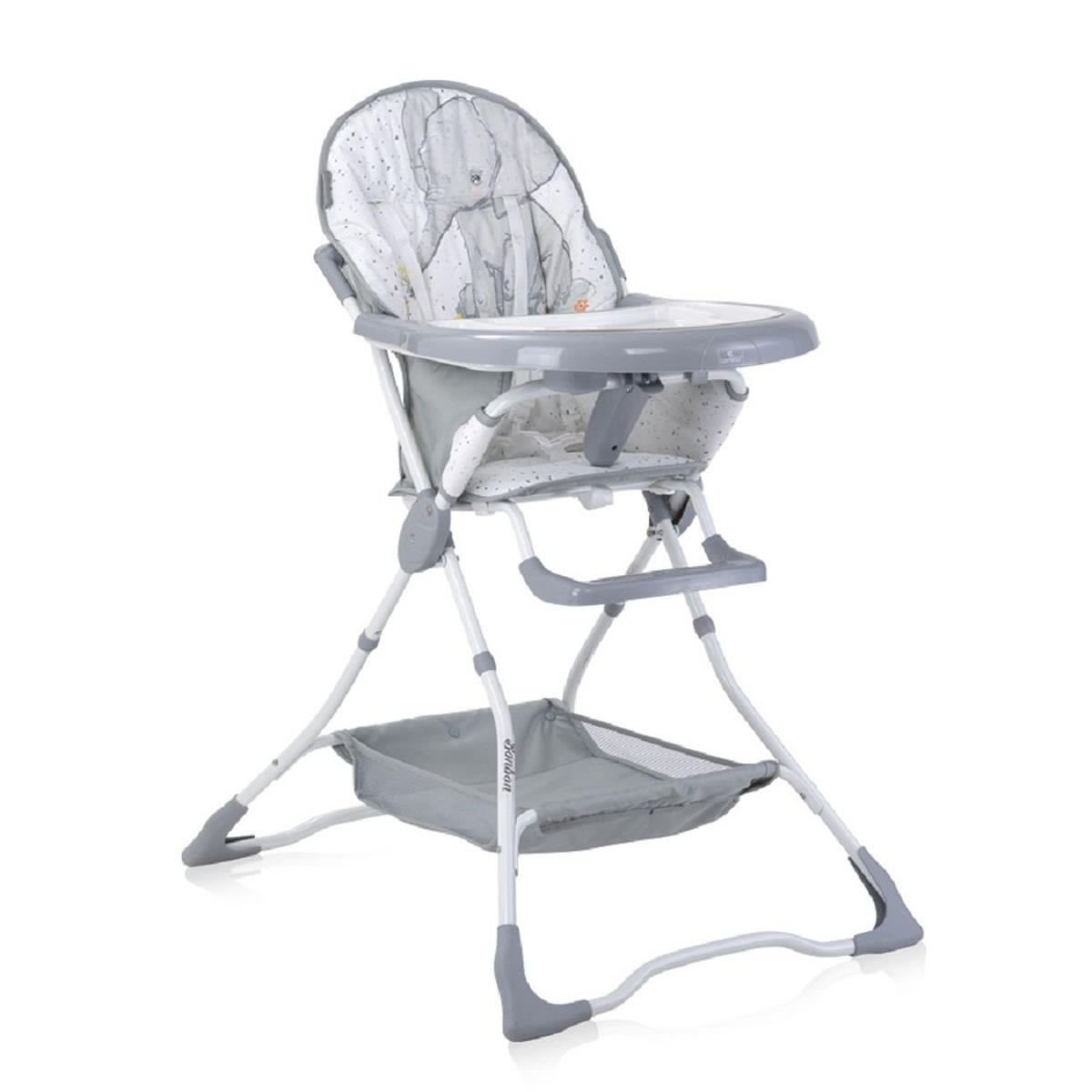 HOCHSTUHL Bonbon dunkelgrau Bechervertiefung, klappbar, doppelter Tisch, Korb - Dunkelgrau, Metall (62/112/80cm) - Lorelli