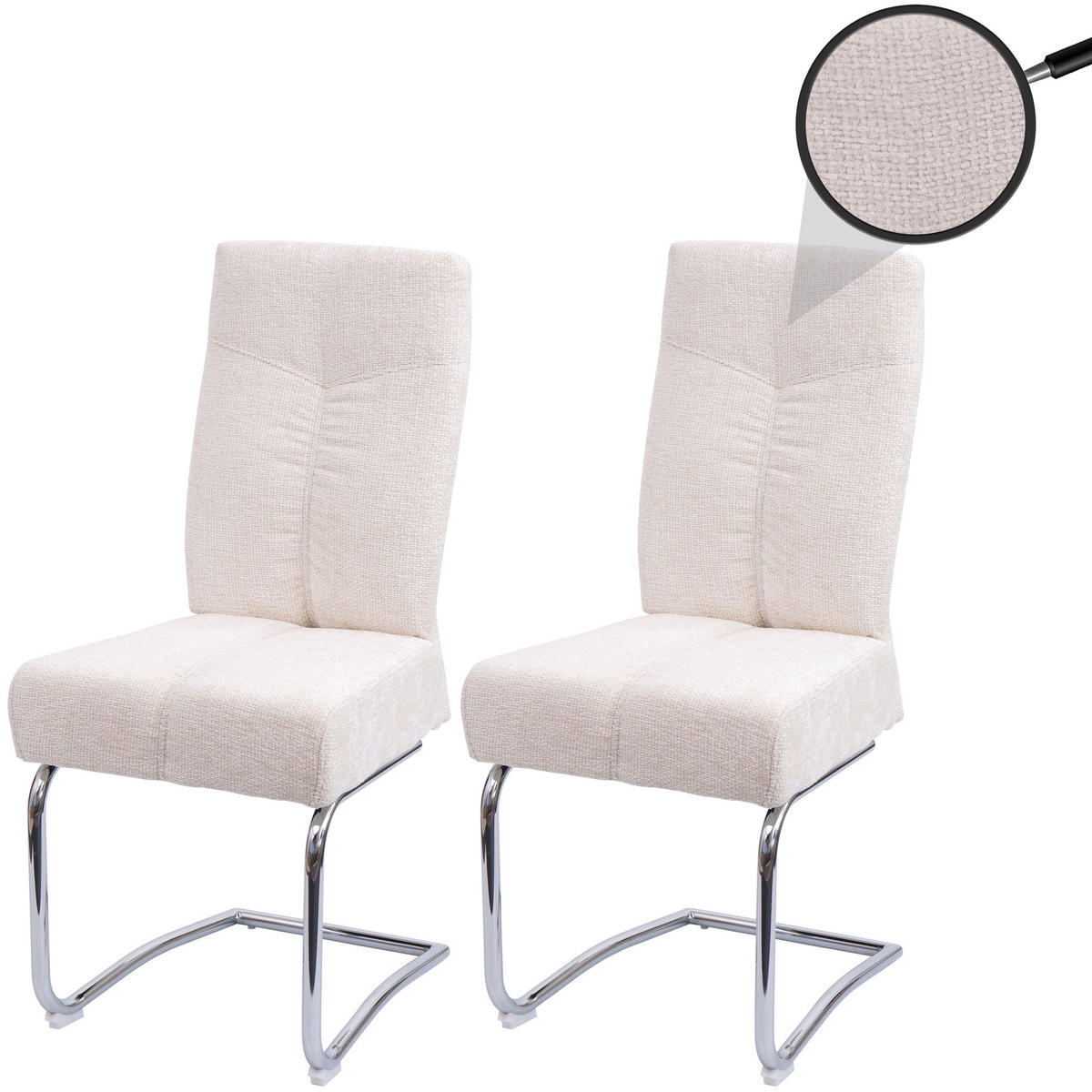 ESSZIMMERSTUHL Cremeweiß 2er-Set - Weiß, Textil (46/105/60cm) - MCW