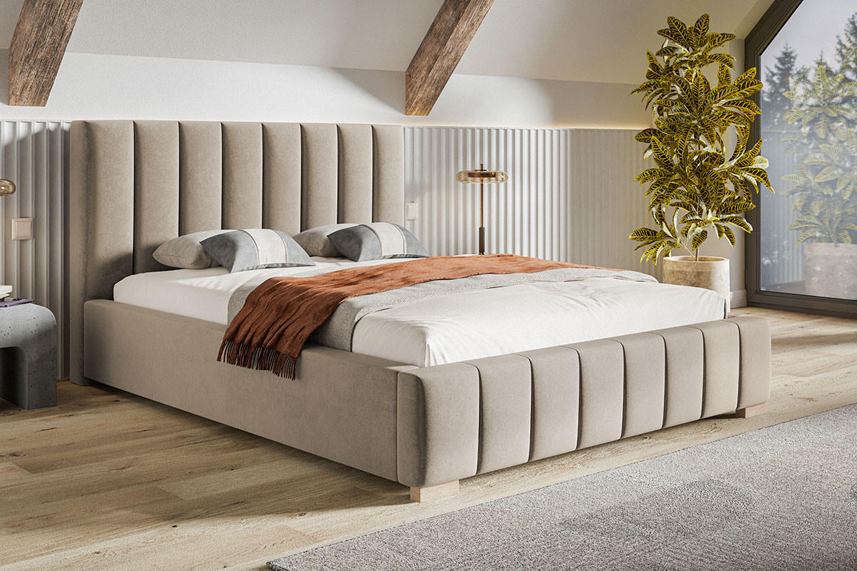 BETT Beige BEN 10 Mit Bettkasten 180x200 cm - Beige, Textil (180/200cm) - Sepro Meble