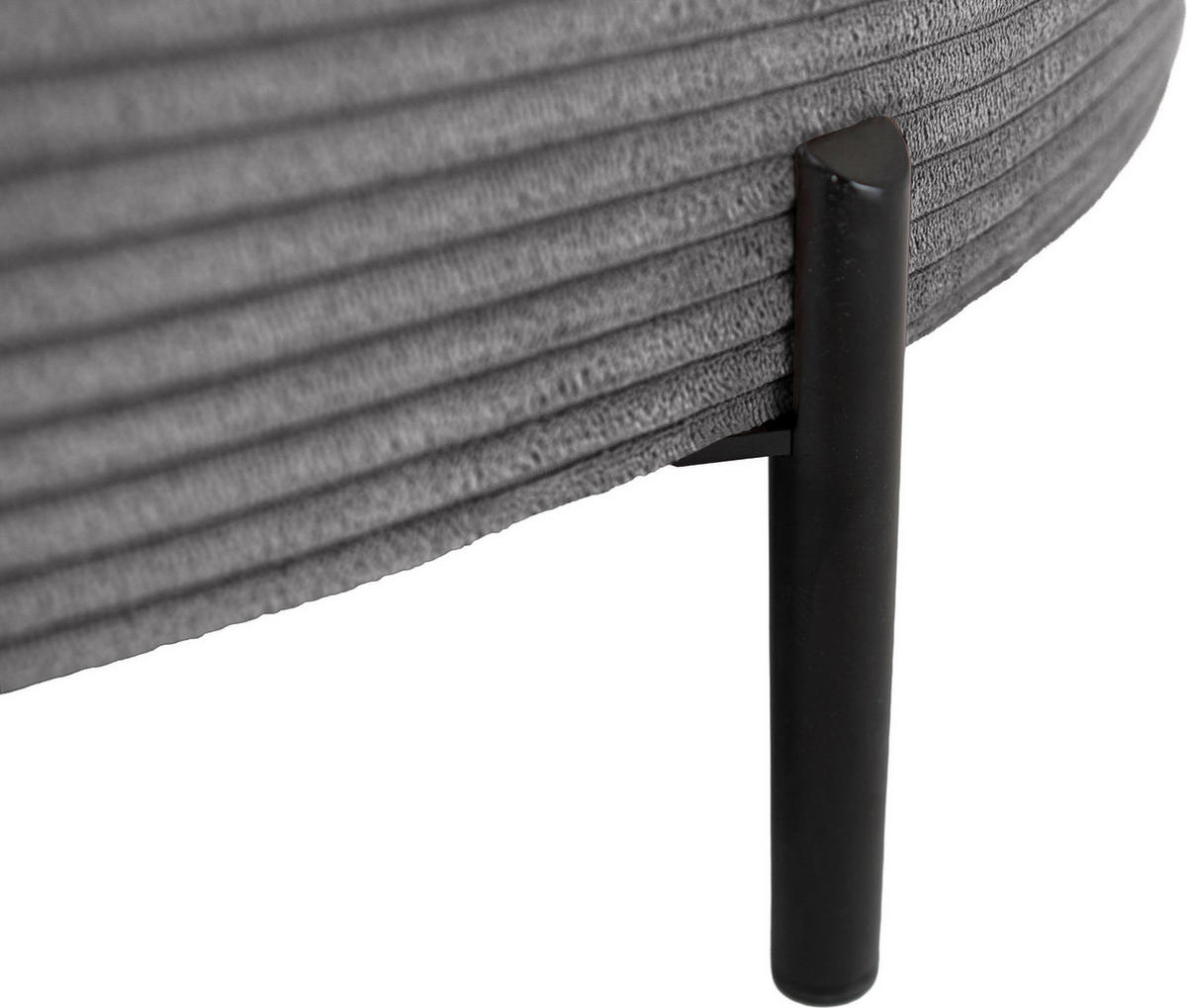 ECKSOFA Hana Loft 3-Sitzer Ecke Links, Cordstoff Chenille, Grau 241/80/168 cm - Schwarz/Grau, Textil/Metall (241/168cm) - WFL GROUP