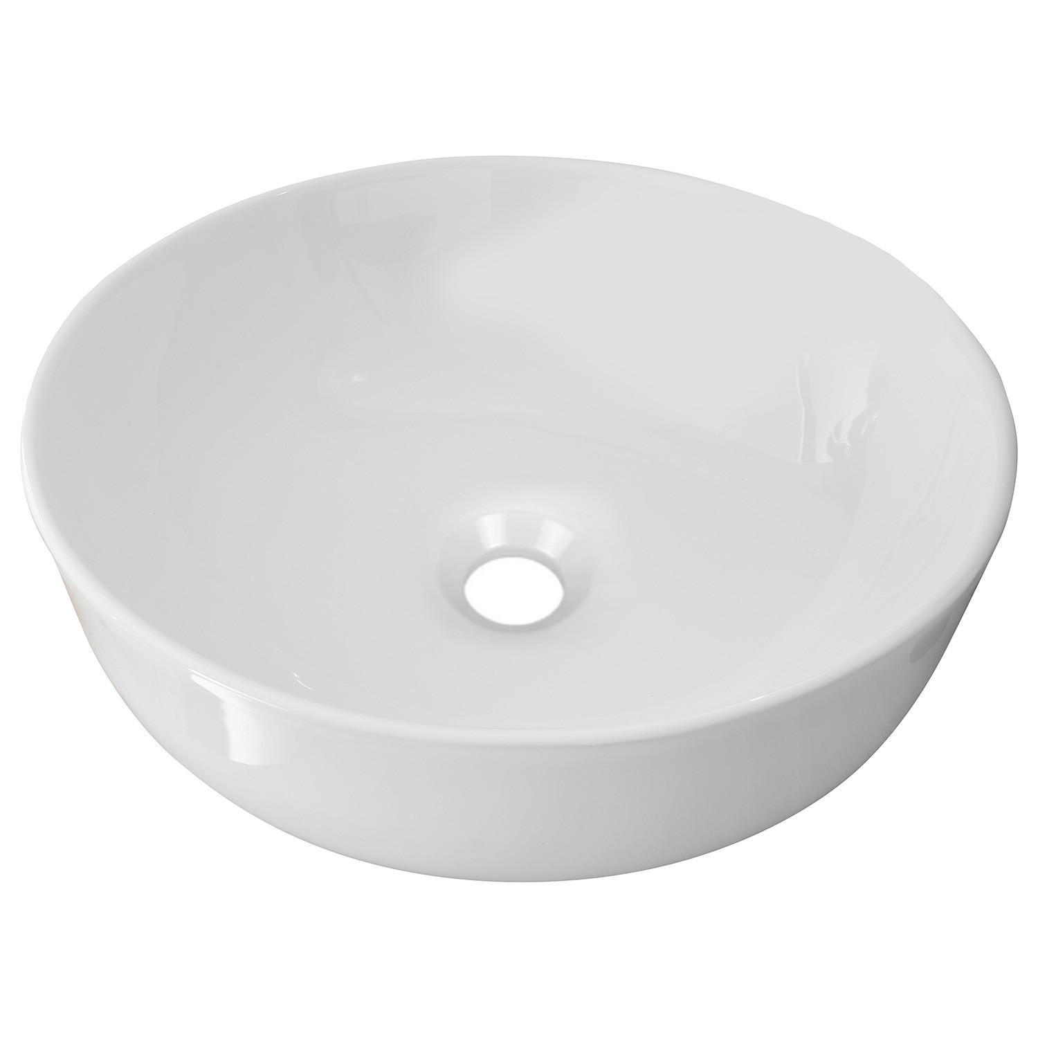 AUFSATZWASCHBECKEN - Weiß - Weiß, Naturmaterialen (42/14/42cm) - home24