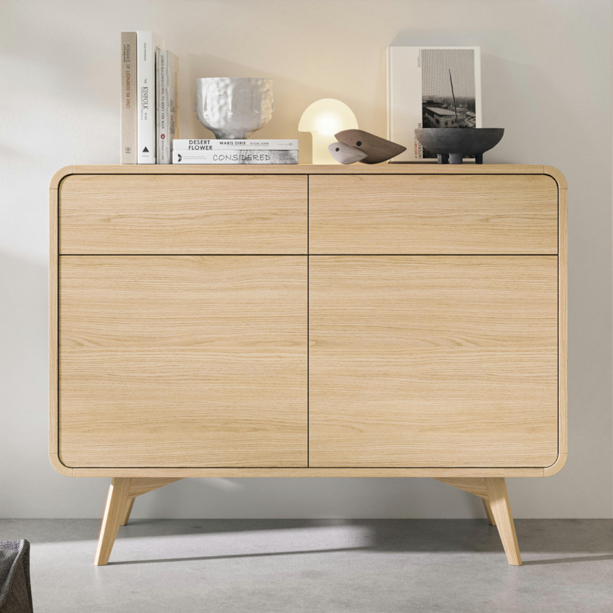 SIDEBOARD CORNWALL KOM1 Abgerundeter Korpus Eiche Eiche - Eichefarben/Braun, Holz/Holzwerkstoff (108/84/39cm) - Komodee