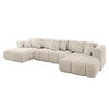 WOHNLANDSCHAFT Ottomane Links CLOUD-U-v1 414x180x40 Beige Cord - Beige, Holzwerkstoff/Kunststoff (414/90/180cm) - ALTDECOR