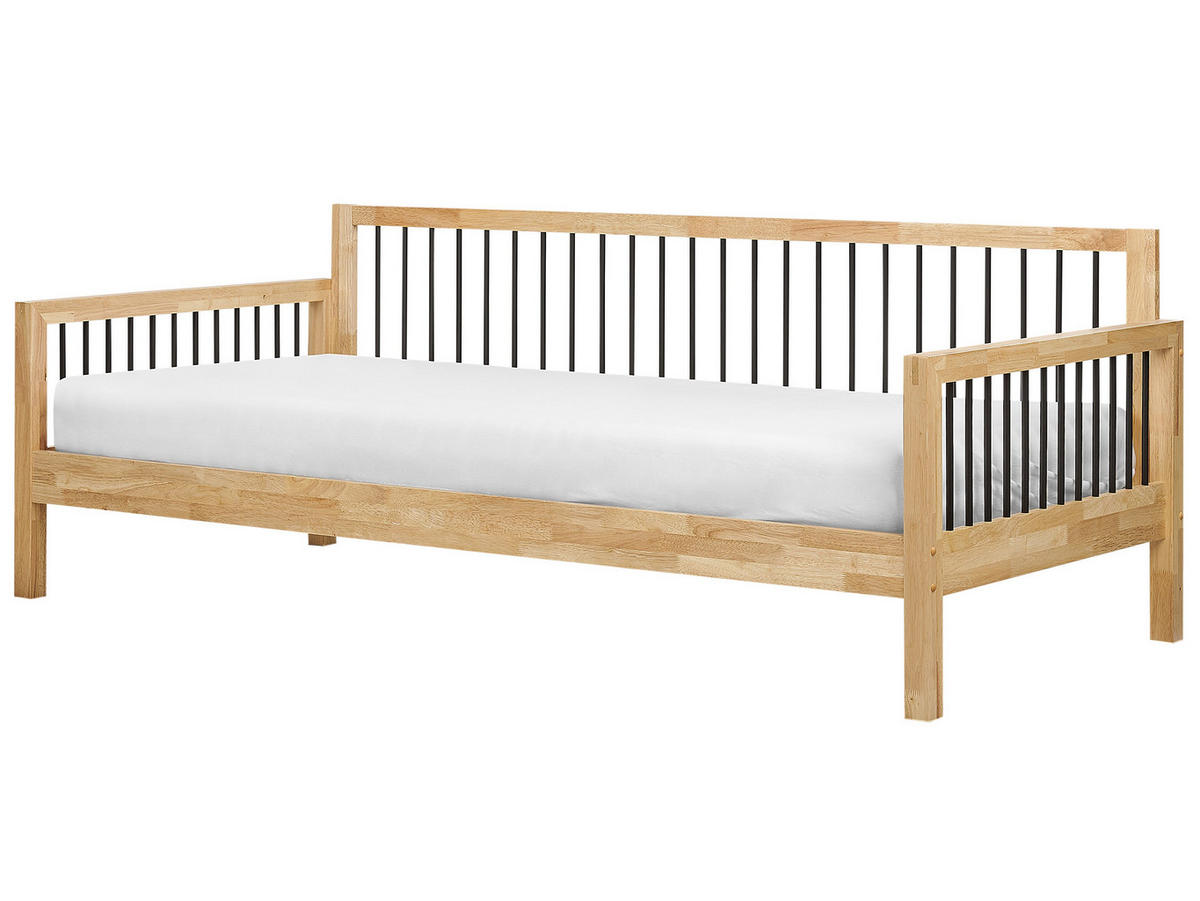 TAGESBETT Holz 90/200 cm Hellbraun Tricot - Hellbraun, Holz - Beliani