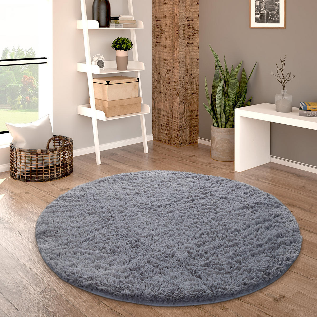 HOCHFLORTEPPICH 200/200 cm Silky 591 - Grau, Textil (200/200cm) - Paco Home