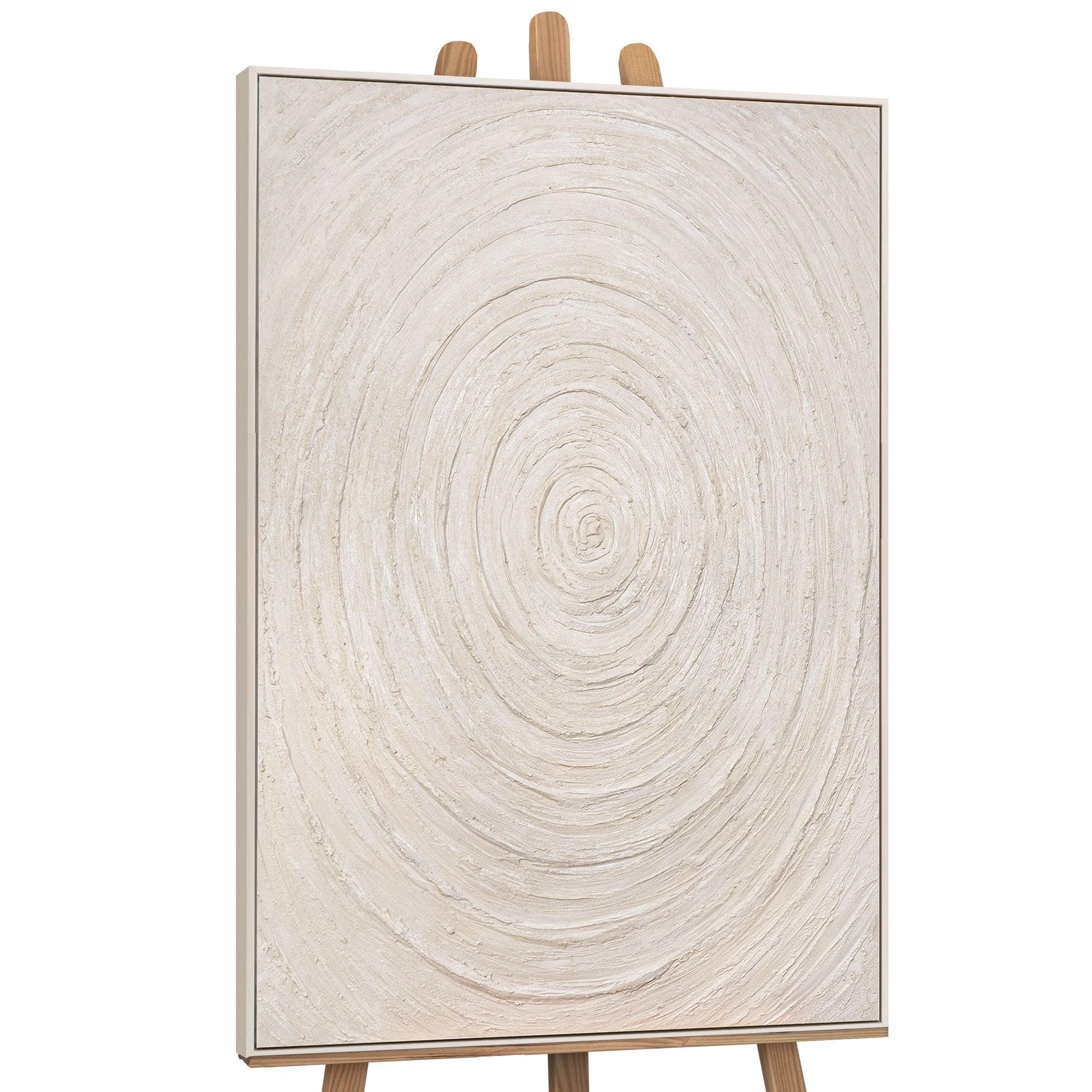 GEMÄLDE Echos der Zeit Schattenfugenrahmen Beige 120x80 cm - Beige, Holz (120/80cm) - YS-art gallery