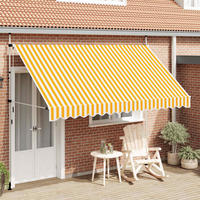 EINZIEHBARE Markise Handbetrieben 350 cm Orange/Weiß Gestreift - Orange, Textil (35/1/3.5cm) - furnicato